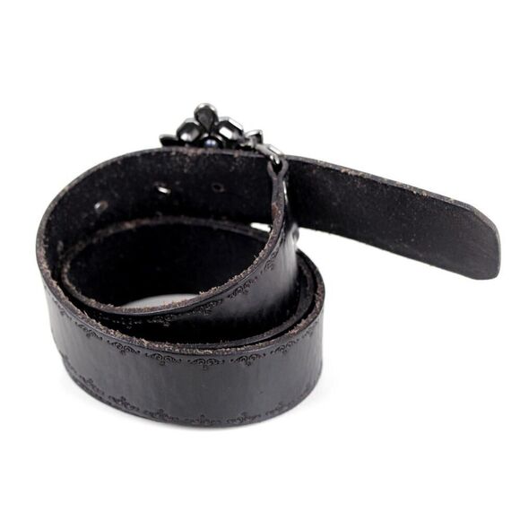 Fossil BLACK GENUINE LEATHER 1 3/8"Wd DRESS CASUAL WOMEN'S BELT Sz S (F2 - Picture 2 of 12